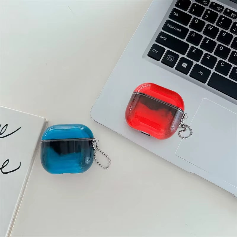 For Airpods Airpod 4 3 2 1 Pro 2 Case Luminous Shiny Quicksand Earphone Cover Headphone Moving Sand Funda Protective Hard Bag