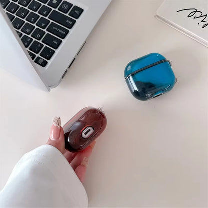 For Airpods Airpod 4 3 2 1 Pro 2 Case Luminous Shiny Quicksand Earphone Cover Headphone Moving Sand Funda Protective Hard Bag